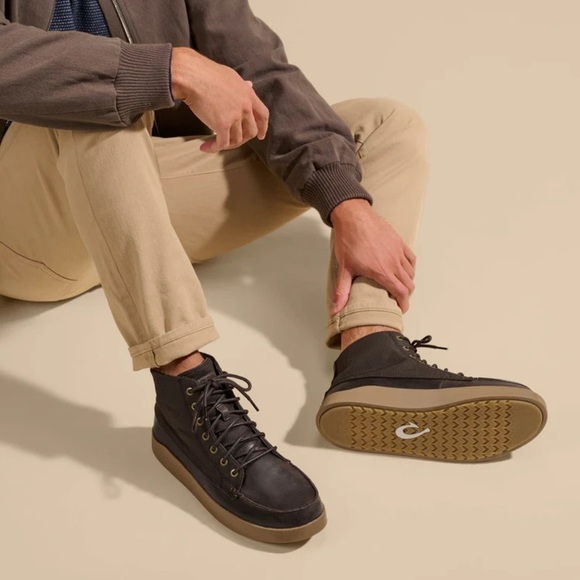 NWT Olukai Men's Molina Boot Dark Wood Brown Durable Sizes: 9, 11 - Picture 2 of 16